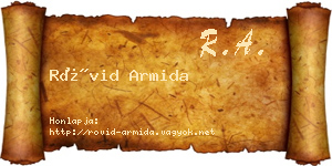 Rövid Armida névjegykártya